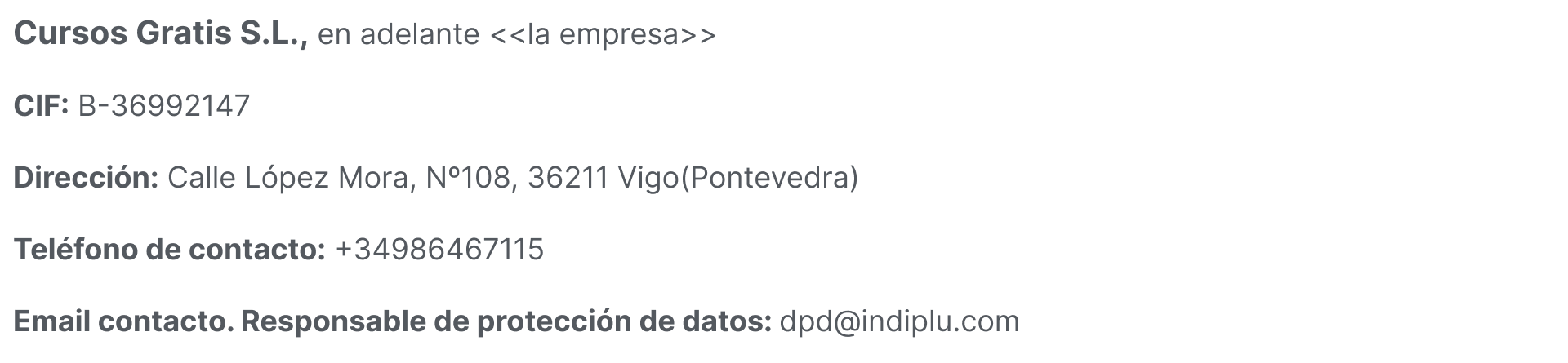 cursos gratis desempleados parla política de privacidad